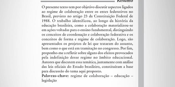 Regime de colaboração - O contexto histórico das ações e das práticas em educação