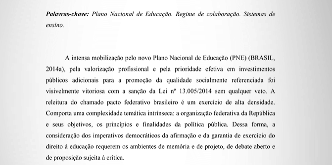 O plano nacional de educação e o regime de colaboração na educação