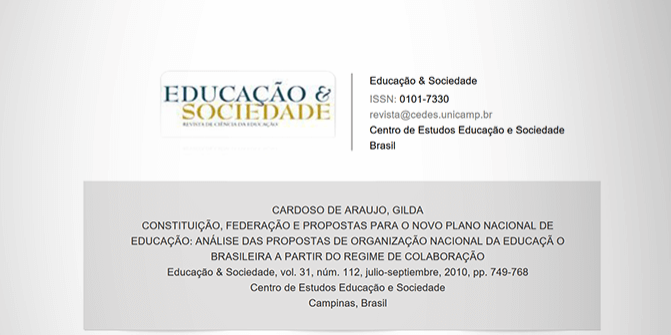 Constituição, federação e propostas para o novo Plano Nacional de Educação