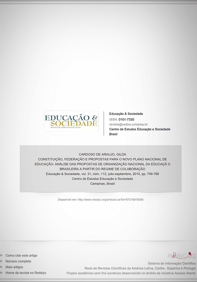 Constituição, federação e propostas para o novo Plano Nacional de Educação